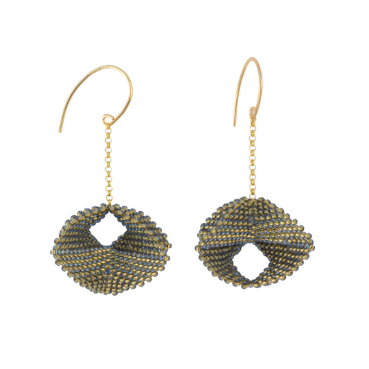 Infinity Earring | Gold & Slate